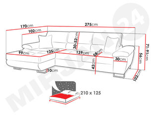 Угловой диван-кровать Cotere Mini цена и информация | Диваны | 220.lv