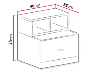 Прикроватная тумбочка Mobi System 17 цена и информация | Прикроватные тумбочки | 220.lv