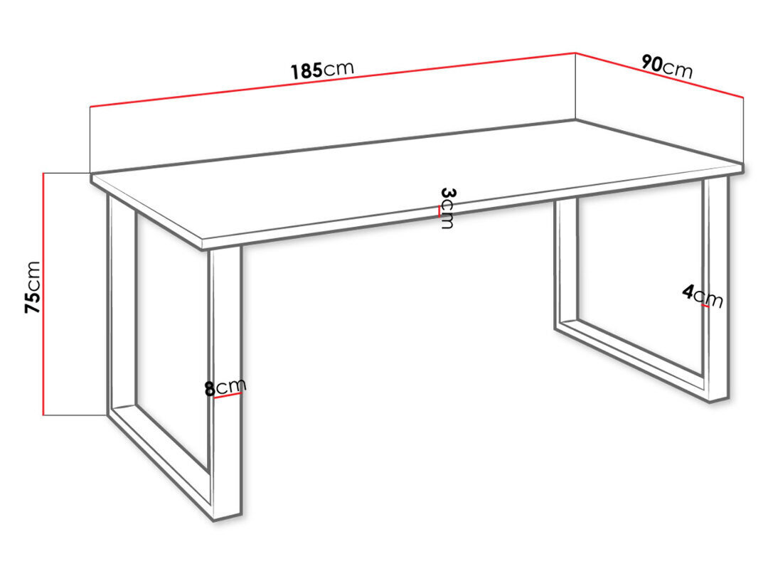 Galds Imperial 90X185cm cena un informācija | Virtuves galdi, ēdamgaldi | 220.lv