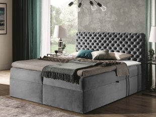 Kontinentālā gulta CHESTERFIELD, 160 x 200 cm, apdare Magic Velvet 2225 + virsmatracis cena un informācija | Gultas | 220.lv