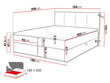 Kontinentālā gulta Rebos 180x200 cm cena un informācija | Gultas | 220.lv