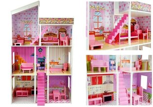 Leļļu namiņš Klaudia, ar terasi cena un informācija | Rotaļlietas meitenēm | 220.lv