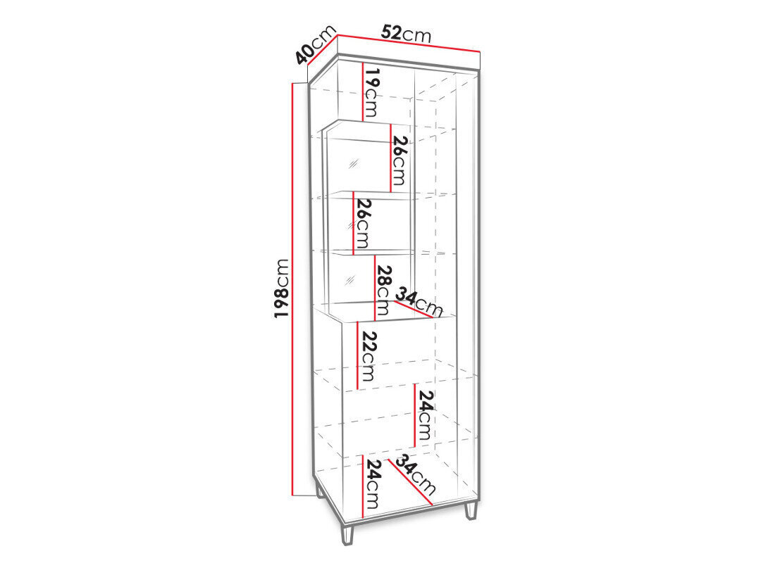 Vitrīnskapis Marco 50 cm цена и информация | Vitrīnas, bufetes | 220.lv
