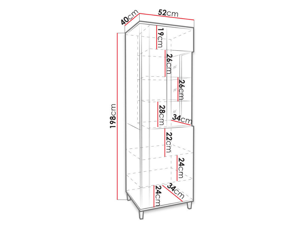 Vitrīnskapis Marco 50 cm цена и информация | Skapji | 220.lv
