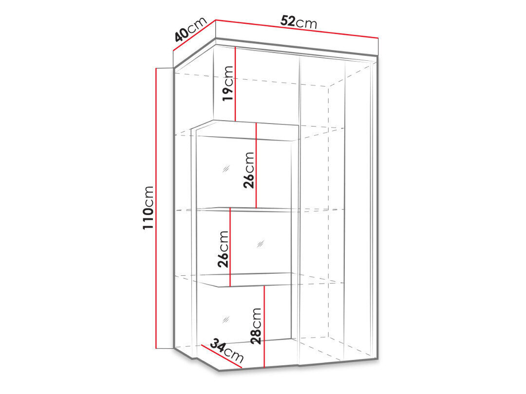 Sienas skapis Marco 50 cm cena un informācija | Vitrīnas, bufetes | 220.lv