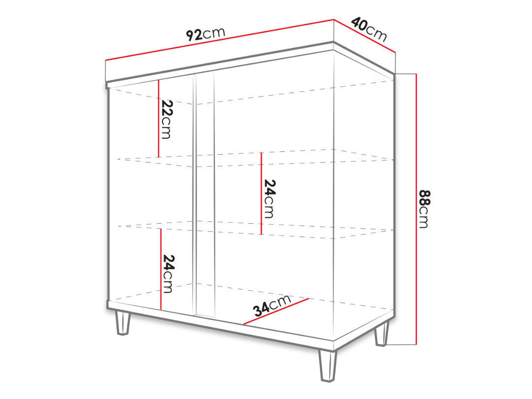 Kumode Marco 90 cm цена и информация | Kumodes | 220.lv