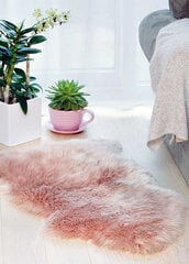 Narma paklājs no dabīgām aitādām Merino M, rozā krāsā - dažādi izmēri cena un informācija | Paklāji | 220.lv