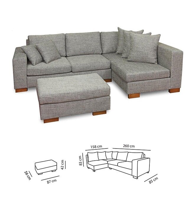 Stūra dīvāns Alex, ar stūri kreisajā pusē cena un informācija | Stūra dīvāni | 220.lv