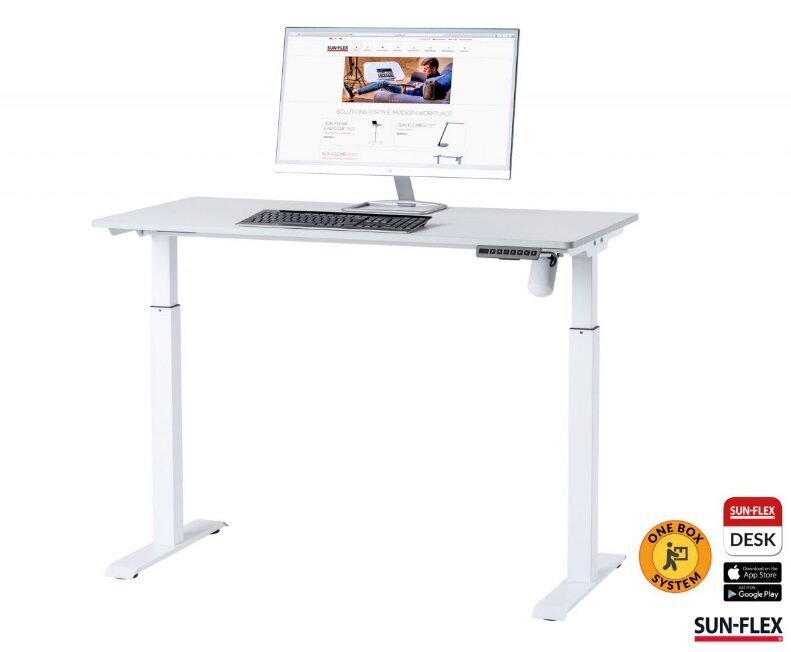 Augstumā regulējams galds SUN-FLEX® EASYDESK ELITE, balts cena un informācija | Datorgaldi, rakstāmgaldi, biroja galdi | 220.lv