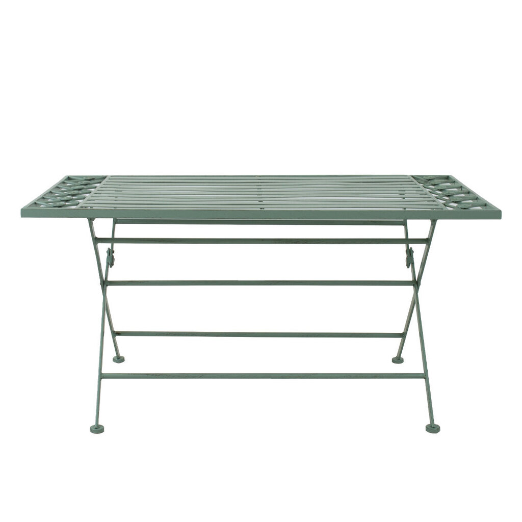 Kafijas galdiņš MINT 100x50xH49cm, kalts dzelzs, antīks zaļš cena un informācija | Dārza galdi | 220.lv