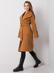 Светло-коричневое женское пальто с поясом цена и информация | Женские пальто | 220.lv