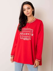 Sieviešu sarkans sporta krekls ar aplikācijām. Red S/M cena un informācija | Sieviešu džemperi | 220.lv