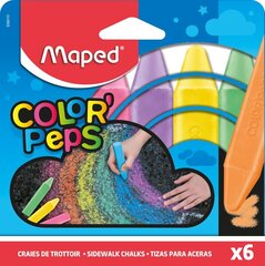 Krīts asfaltam MAPED Color'Peps, 2*11 cm, 6 krāsas цена и информация | Принадлежности для рисования, лепки | 220.lv