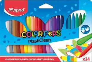 Plastmasas krītiņi MAPED PlastiClean, 24 krāsas cena un informācija | Modelēšanas un zīmēšanas piederumi | 220.lv