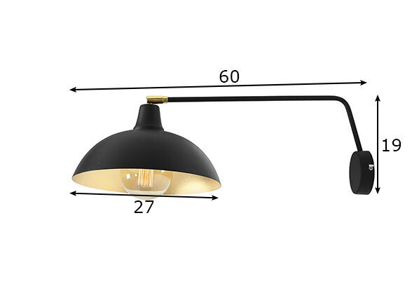 Stāvlampa Espace, melna, 60 W cena un informācija | Sienas lampas | 220.lv