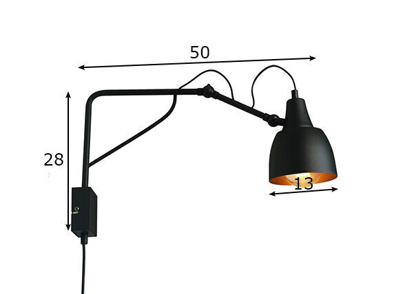 Sienas lampa Soho, melna, 60 W cena un informācija | Sienas lampas | 220.lv