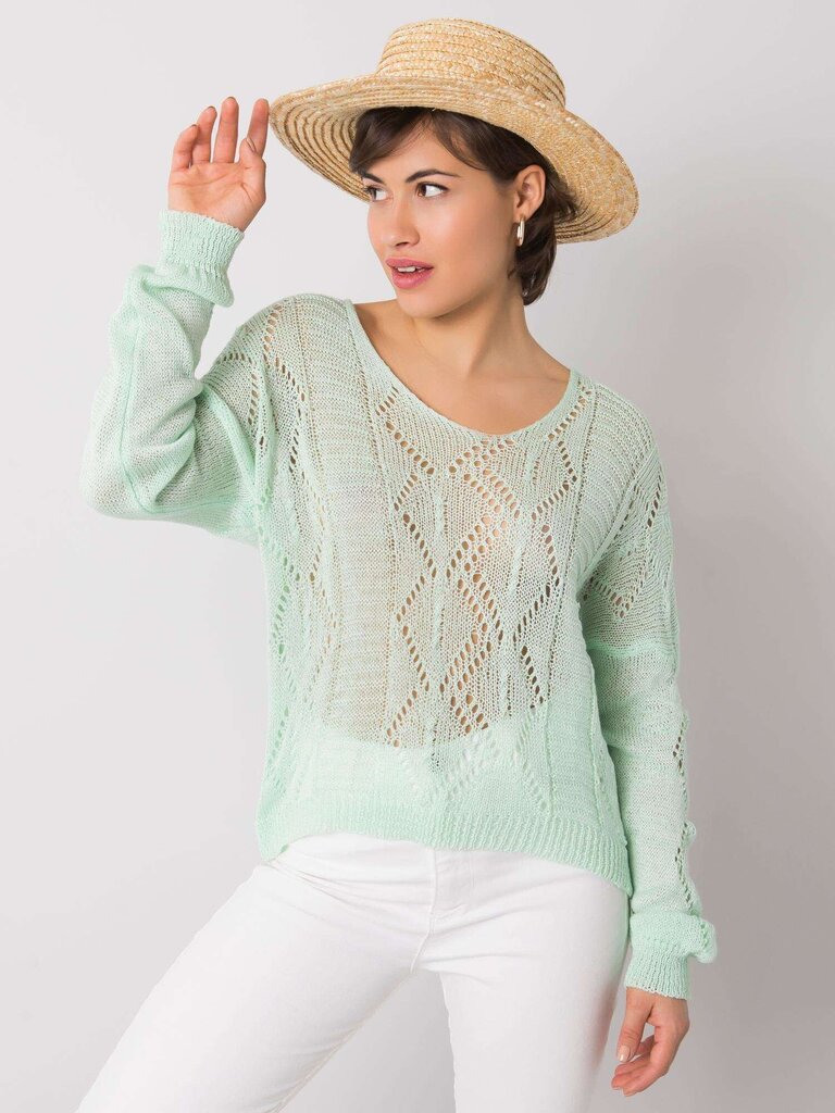Sieviešu piparmētru ažūra džemperis. Mint ONE cena un informācija | Sieviešu džemperi | 220.lv
