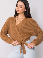 SUBLEVEL Gaiši brūns džemperis ar kaklasaiti. Light brown S/M цена и информация | Женские кофты | 220.lv