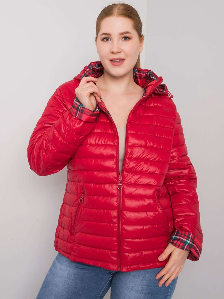 Plus izmēra sarkana atgriezeniska jaka. Red XXL цена и информация | Sieviešu virsjakas | 220.lv
