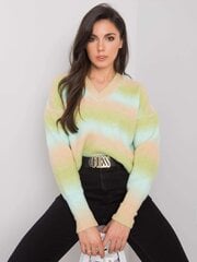 RUE PARIS Zaļš-bēšs sieviešu džemperis. Green S/M cena un informācija | Sieviešu džemperi | 220.lv