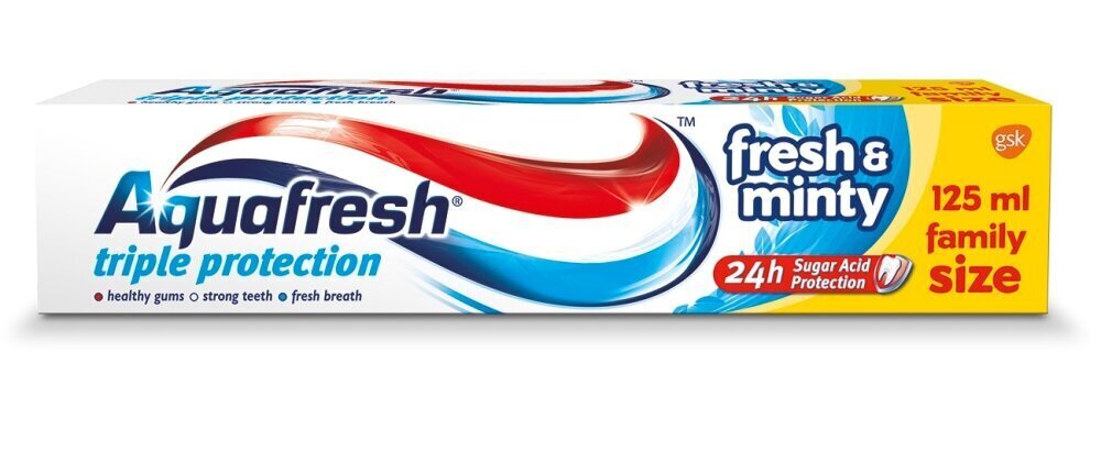 Aquafresh Triple Protection Fresh And Minty Toothpaste zobu pasta 125 ml cena un informācija | Zobu pastas, birstes | 220.lv