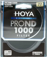 Фильтр Hoya Серый фильтр PRO ND 1000 77MM (HOYA-PND100077P) Самовывоз в 21 городе! Стоимость от 8,73 злотых. цена и информация | Фильтры | 220.lv