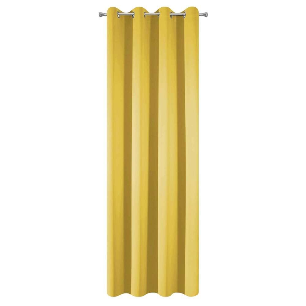 Aizkars Parisa, sinepju dzeltenā krāsā, 135 x 250 cm, 1 gab. cena un informācija | Aizkari | 220.lv