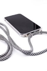 Aizmugurējais vāciņš Evelatus    Apple    iPhone XR Case with rope Black Stripes    Transparent cena un informācija | Telefonu vāciņi, maciņi | 220.lv