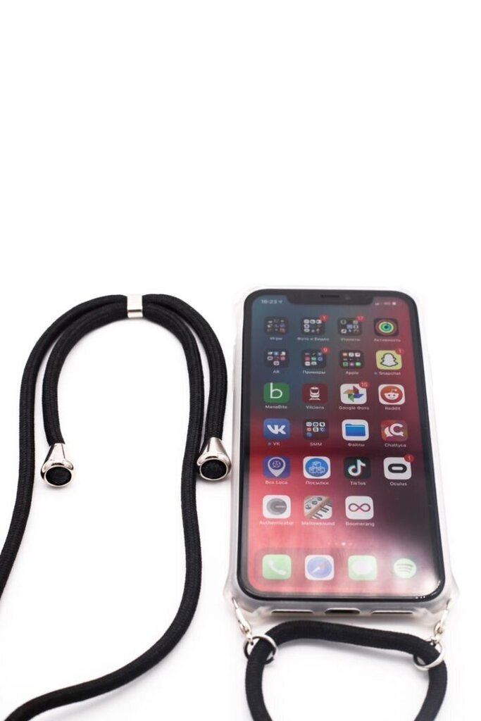Aizmugurējais vāciņš Evelatus    Apple    iPhone 7/8 Case with rope Black    Transparent цена и информация | Telefonu vāciņi, maciņi | 220.lv