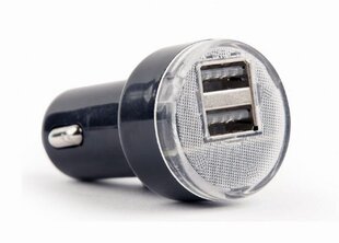 Automašīnas lādētājs Gembird EG-U2C2A-CAR-02, 2 USB, 2.1A цена и информация | Зарядные устройства для телефонов | 220.lv