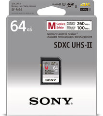 Sony карта памяти SDXC 64GB M-Series UHS-II  цена и информация | Карты памяти для мобильных телефонов | 220.lv