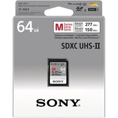 Карта памяти Sony SDXC 64GB M Tough UHS-II C10 U3 V60 цена и информация | Карты памяти для фотоаппаратов | 220.lv