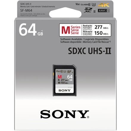 Sony memory card SDXC 64GB M Tough UHS-II C10 U3 V60 cena un informācija | Atmiņas kartes fotokamerām | 220.lv