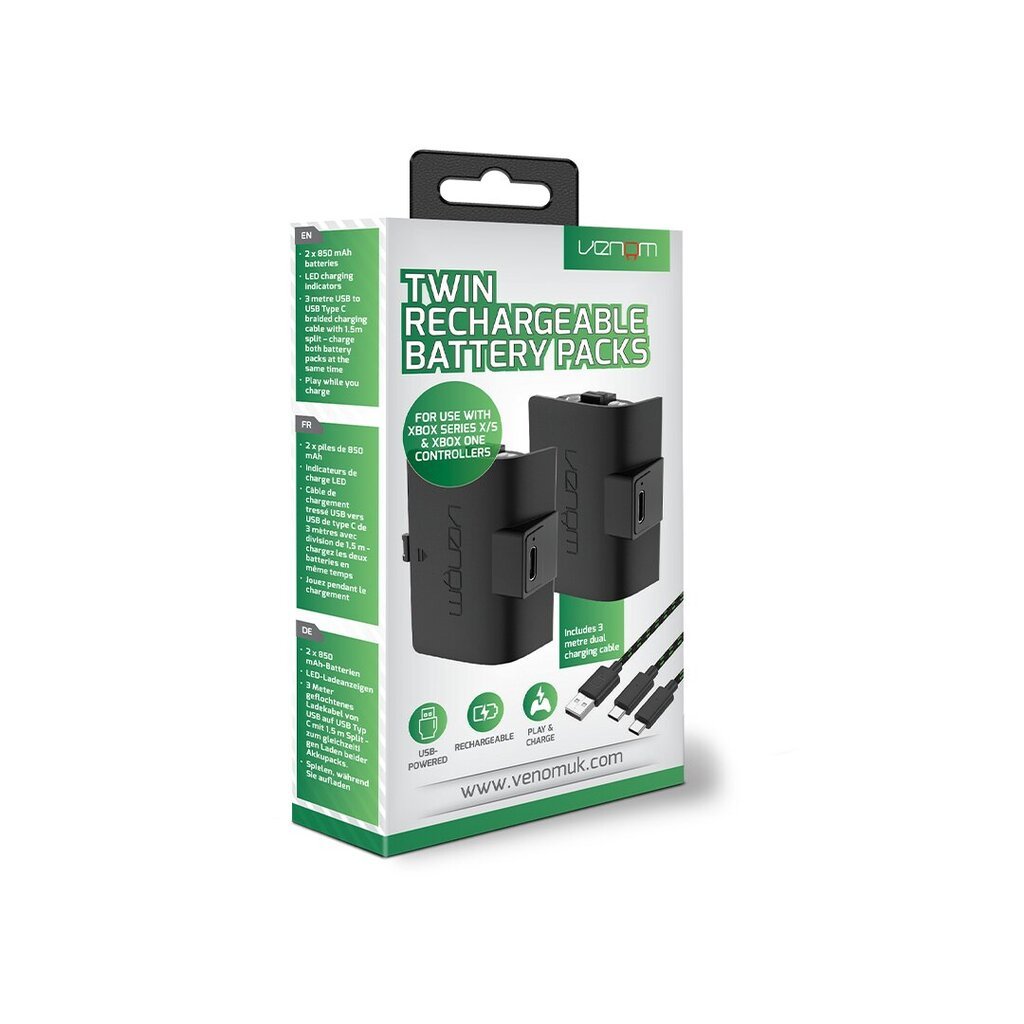 Venom Twin Rechargeable Battery Packs (Xbox Series X) цена и информация | Lādētāji un adapteri | 220.lv