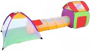 Bērnu telts ar tuneli un bumbiņām Iso Trade 3 in 1 cena un informācija | Bērnu rotaļu laukumi, mājiņas | 220.lv