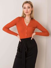 RUE PARIS Ķieģeļu sarkana jaka. Dark orange ONE cena un informācija | Sieviešu džemperi | 220.lv