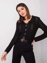 RUE PARIS Melna jaka ar pogām. Black ONE cena un informācija | Sieviešu džemperi | 220.lv