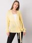 RUE PARIS Dzeltens džemperis ar kaklasaiti. Yellow ONE cena un informācija | Sieviešu džemperi | 220.lv