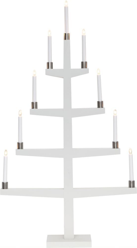 Jēra svečturis, 61x110x15cm, 9 LED gaismas, koka, balts, E10, 230V, IP20 cena un informācija | Ziemassvētku dekorācijas | 220.lv