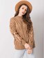 Kamieļkrāsas džemperis ar pīnēm. cena un informācija | Sieviešu džemperi | 220.lv