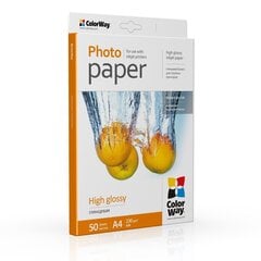 ColorWay High Glossy Photo Paper, 50 sheets, A4, 230 g cena un informācija | Burtnīcas un papīra preces | 220.lv