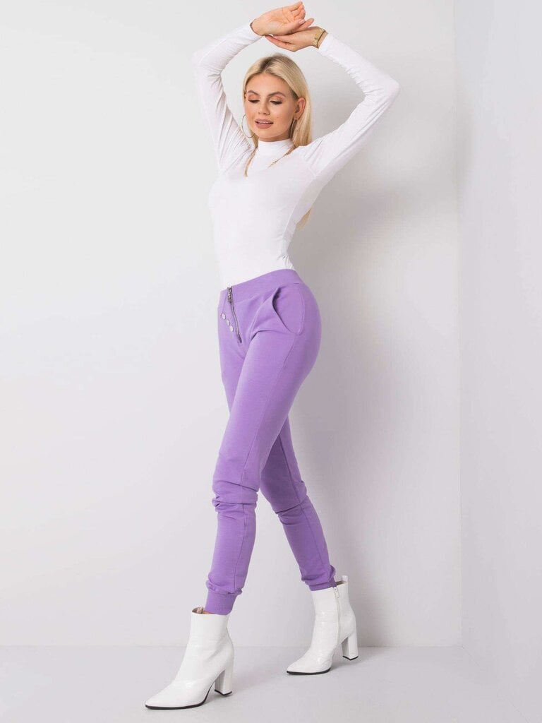 Violetas sporta bikses ar rāvējslēdzēju. цена и информация | Bikses sievietēm | 220.lv