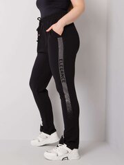 Женские спортивные штаны больших размеров со стразами, черные  цена и информация | Женские брюки | 220.lv