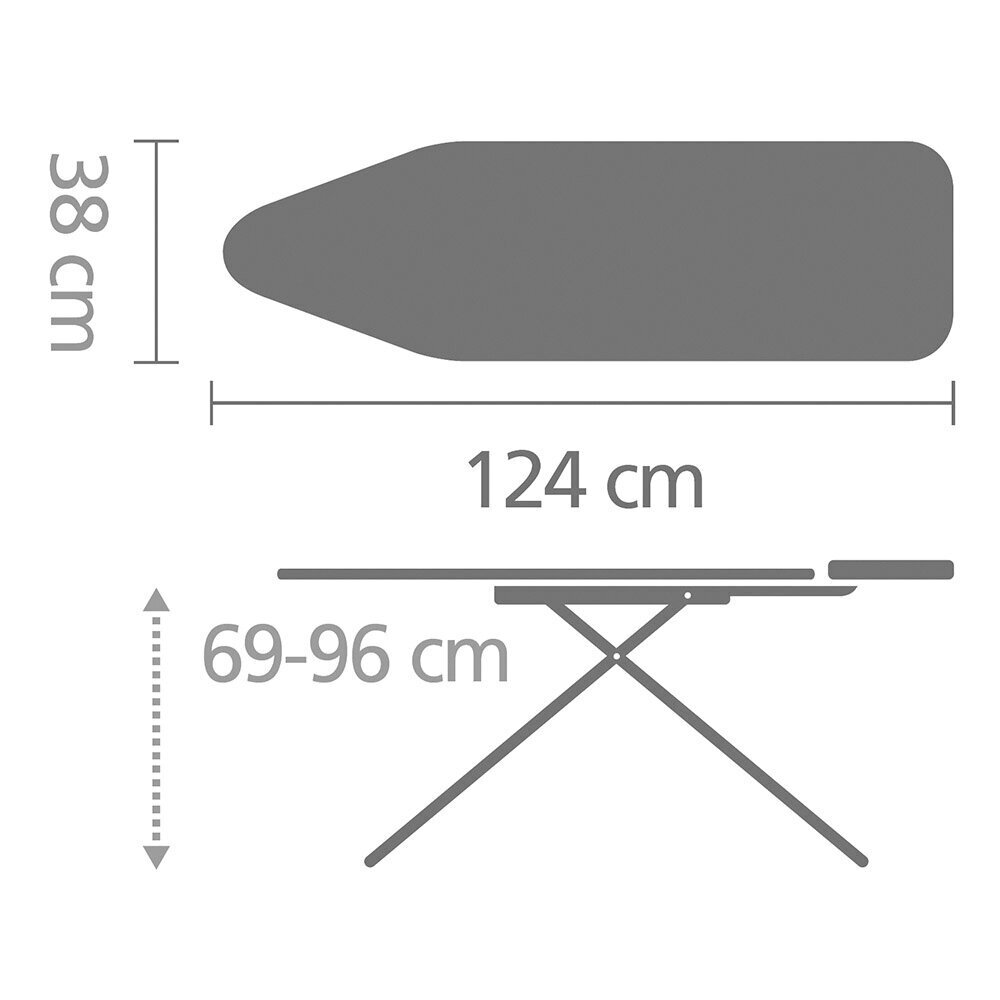 Gludināmas dēlis B, 124x38cm Ecru цена и информация | Veļas gludināšana | 220.lv