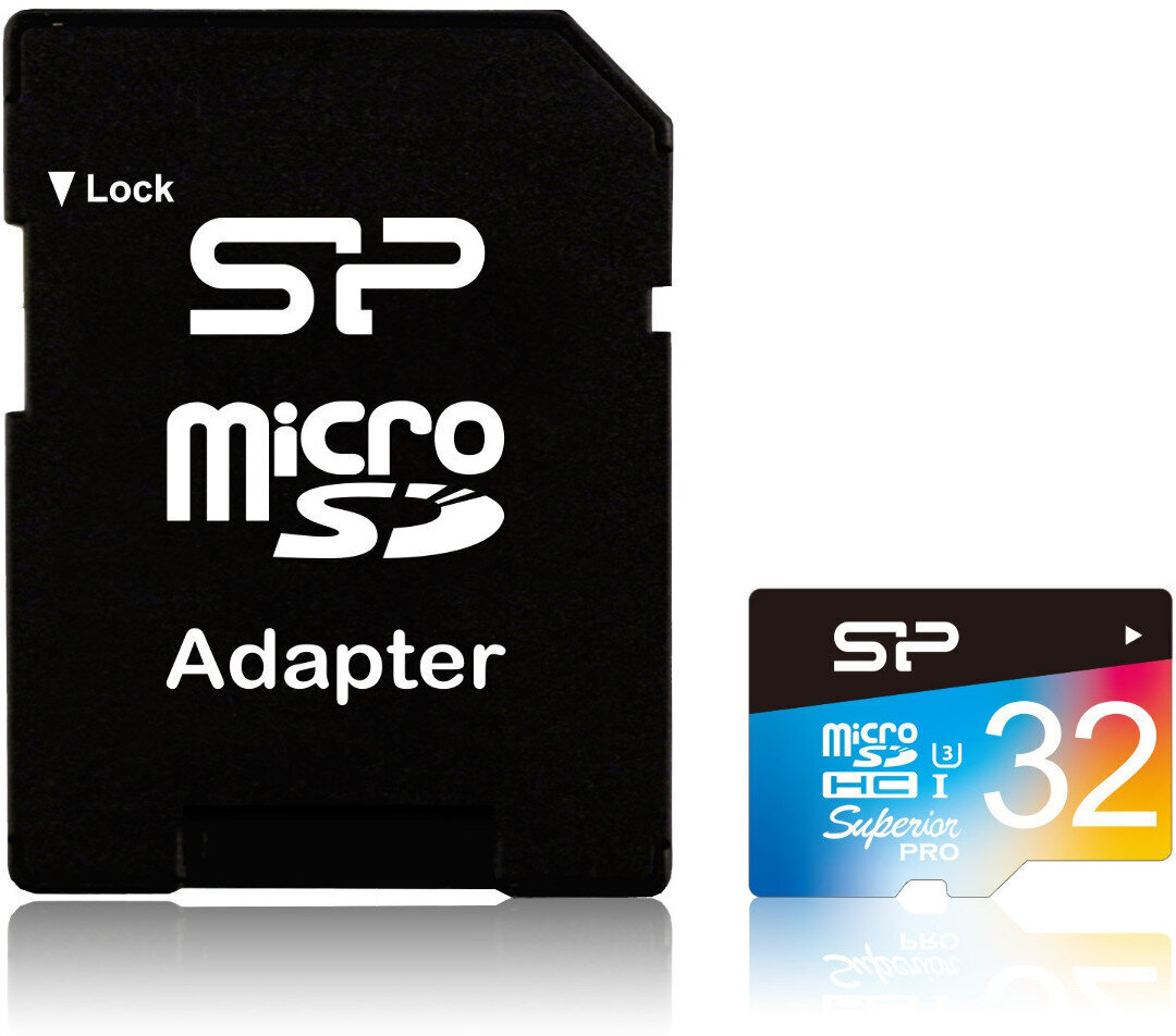 Silicon Power atmiņas karte microSDHC 32GB Superior Pro Color U3 + adapteris цена и информация | Atmiņas kartes mobilajiem telefoniem | 220.lv