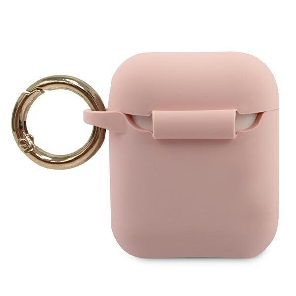 Maciņš austiņām Guess       AirPods Triangle Silicone Case    Pink cena un informācija | Smart ierīces un piederumi | 220.lv