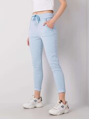 Тканевые женские штаны, светло-голубые цена и информация | Женские брюки | 220.lv