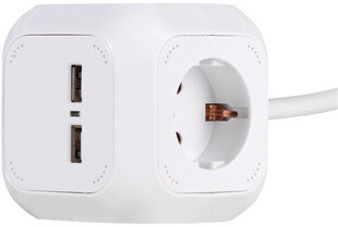 Vivanco Power Cube 4-Way 2xUSB 2.1A (39612) cena un informācija | Pagarinātāji | 220.lv