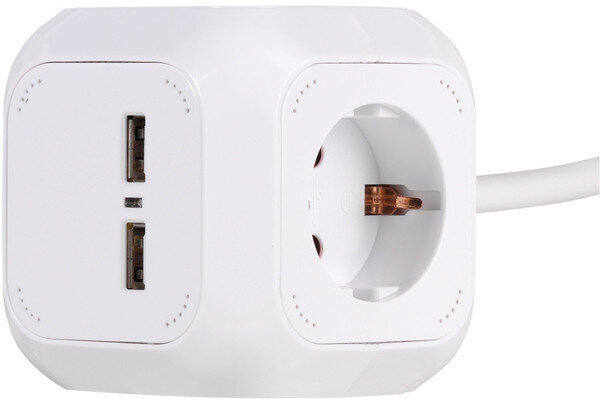 Vivanco Power Cube 4-Way 2xUSB 2.1A (39612) cena un informācija | Pagarinātāji | 220.lv