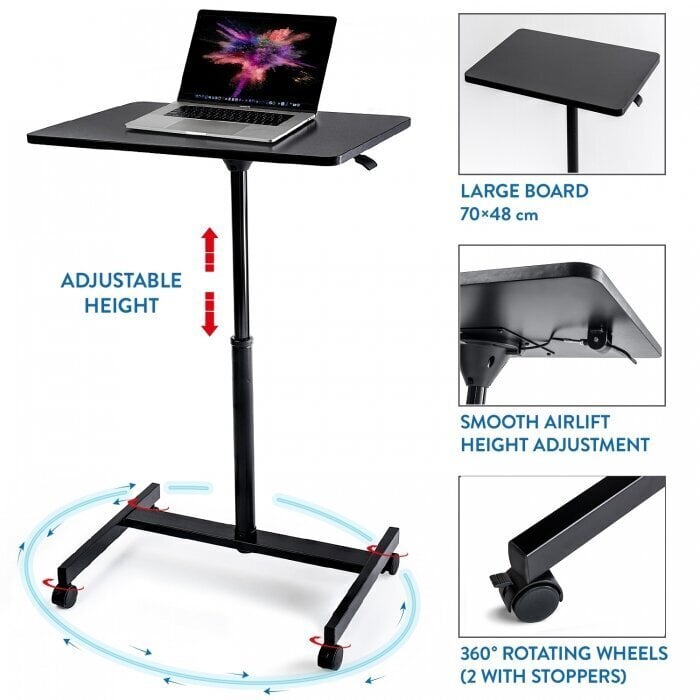 Tatkraft Focus Airlift Sit-Stand mobilais ergonomiskais datora galds cena un informācija | Datorgaldi, rakstāmgaldi, biroja galdi | 220.lv